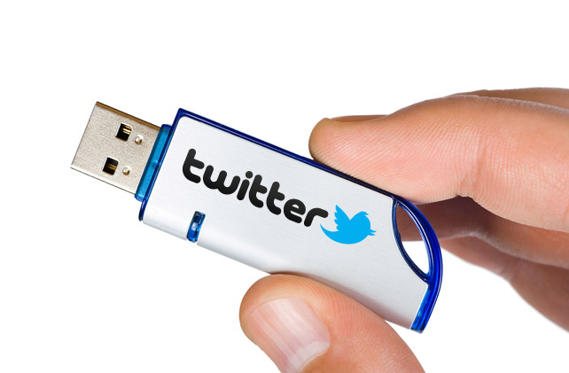 Promotional Edge USB Printed with Twitter Logo